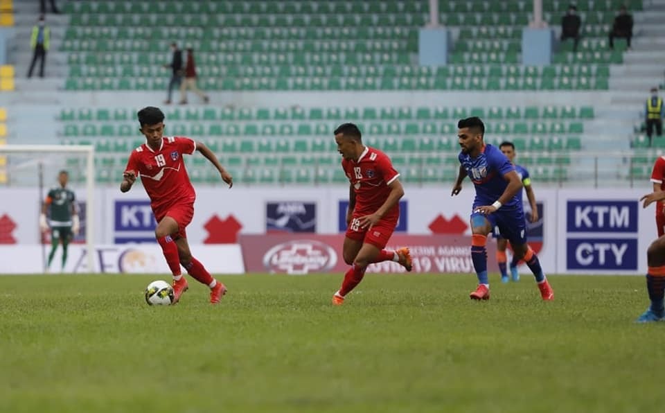 भारतविरुद्धको दोस्रो मैत्रीपूर्ण फुटबल खेलमा नेपाल २-१ले पराजित